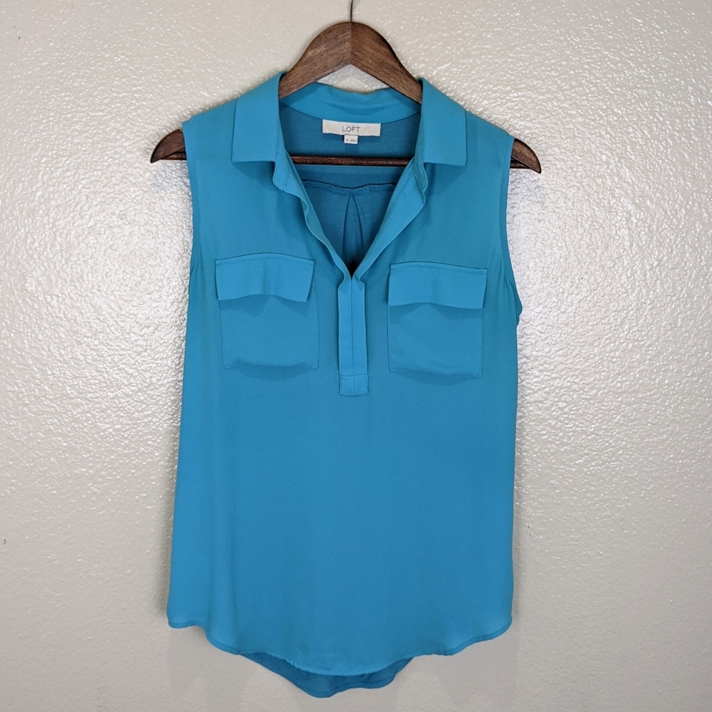 Ann Taylor Loft Blouse With Front Pockets